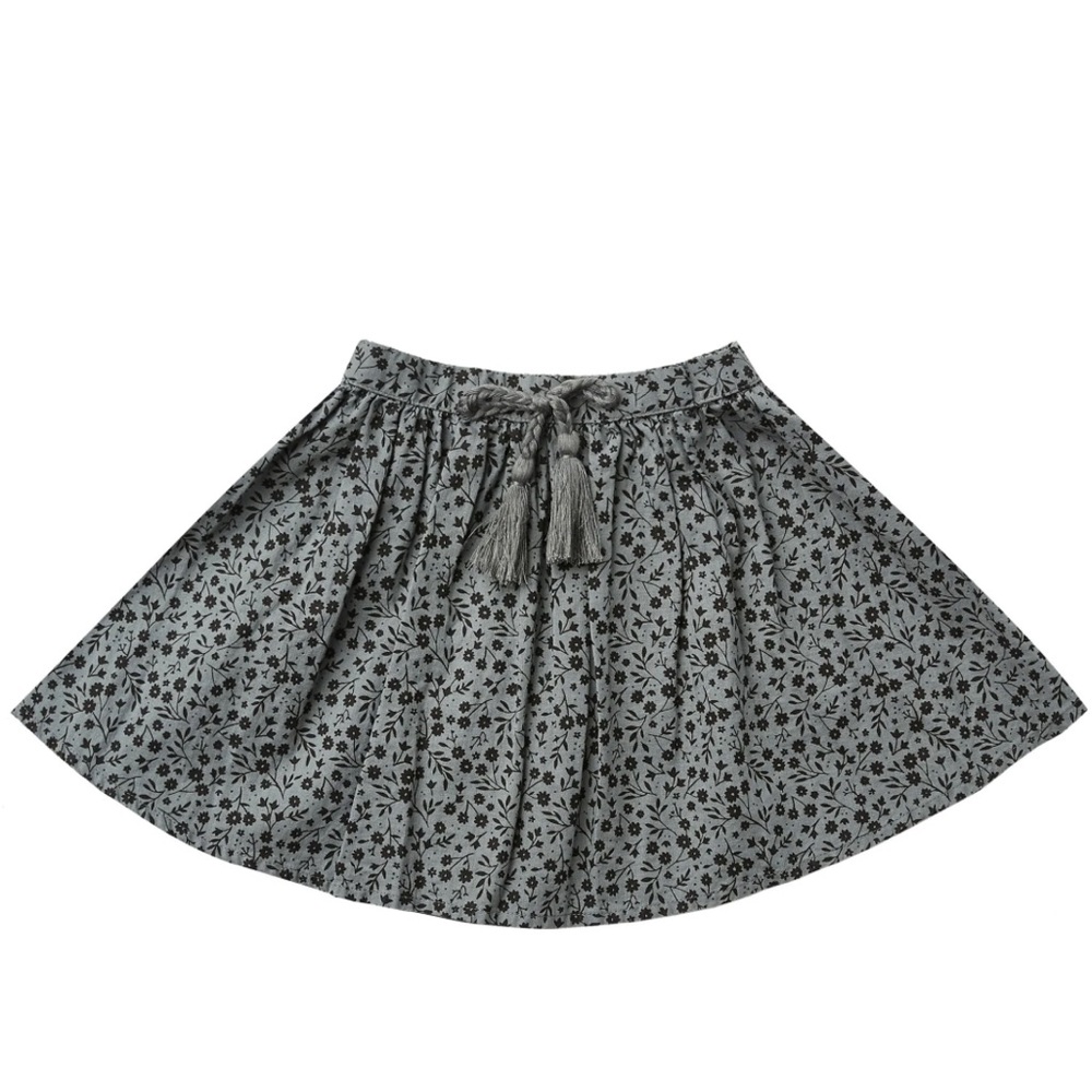 Rylee + Cru Indigo Floral Skirt